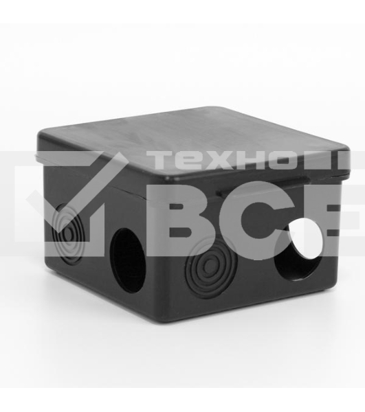 Коробка распределительная ОП 80х80х50мм 7 каб. вводов IP54 черный TOKOV ELECTRIC TKE-KR-80-80-50-C05