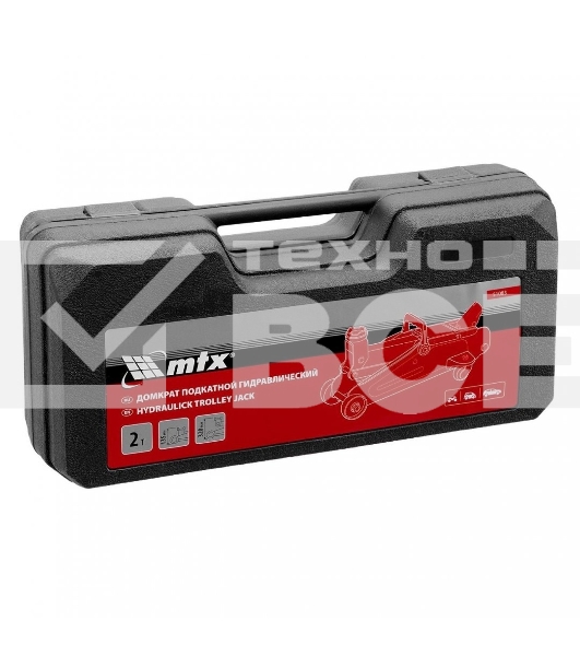 Домкрат гидравлический подкатной MTX, 2т, 135-320 мм, в пласт. кейсе 51083
