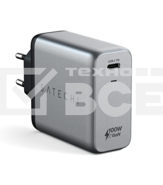 Сетевое зарядное устройство Satechi ST-UC100WSM-EU Charger 100W с технологией GaN Power, серый космос