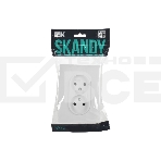 Розетка 2-м SKANDY 10А без заземл. без защ. шторок в сборе SK-R10W арктич. бел. IEK SK-R20-10-K01-F, фото2