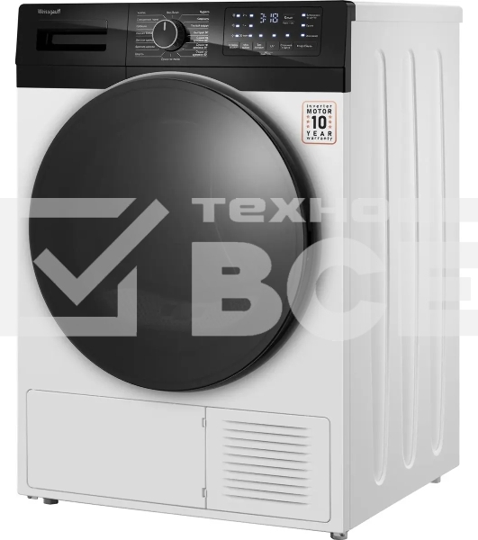 Сушильная машина Weissgauff WD 6110 B Heat Pump белый, 10 кг, сушка - тепловой насос, программ - 16, 60 x 85 x 62 см