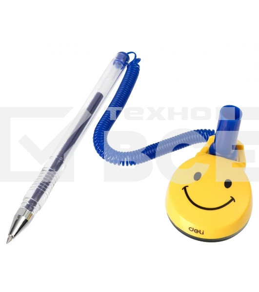 Ручка гелевая Deli E6793blue, d=0.5мм, синие чернила, на подставке сменный стержень, линия 0.35мм