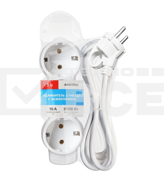 Удлинитель Smartbuy (SBE-16-3-05m-Z) 3 гн х 5,0 м белый