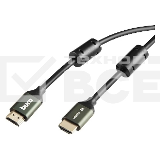 Кабель аудио-видео Buro HDMI (m)/HDMI (m) 1м. феррит.кольца Позолоченные контакты черный (BHP-HDMI-2.1-1G)
