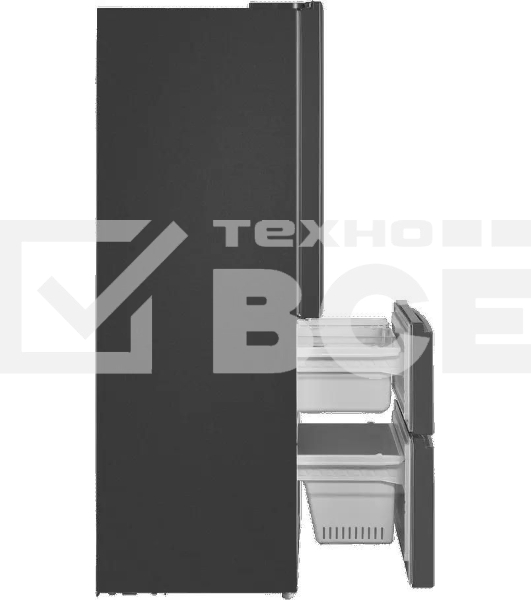 Холодильник Maunfeld MFF180NFSBE01 серый трехкамерный 224/113л морозилка снизу, No Frost