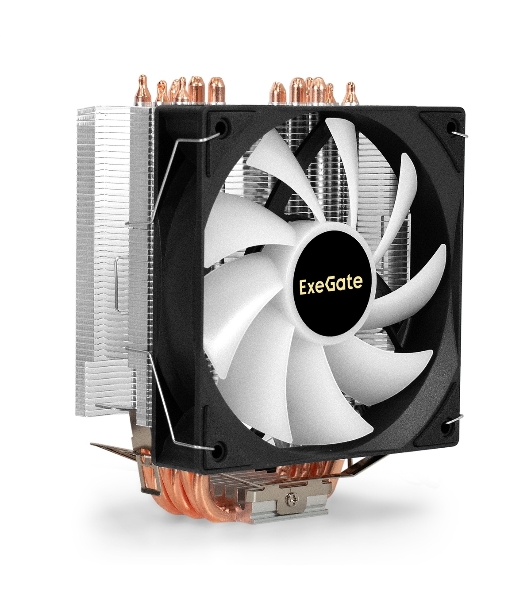 Кулер ExeGate Wizard EXX600-PWM.ARGb (Al+Cu, 6 тепл.трубки, LGA775/1150/1151/1155/1156/1200/1700/1851/AM2/AM2+/AM3/AM3+/AM4/AM5/FM1/FM2/754/939/940, TDP 180W, Fan 120мм PWM, 800-2400RPM, Hydro bearing, 4pin + 5V 3pin ARGb, 11-24db, 540г, ARGb подсветка, с термопастой, на защелках, Color Box)