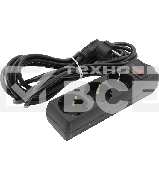 Сетевой фильтр ExeGate EX221182RUS SP-3-5B (3 розетки, 5м, евровилка, черный)