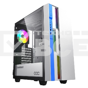 Компьютерный корпус GameMax Brufen C3 WB без БП, MidiT, ATX, Бело-гол, Зак. стекл., USB 3.0, 1*120; 1*140мм вент.