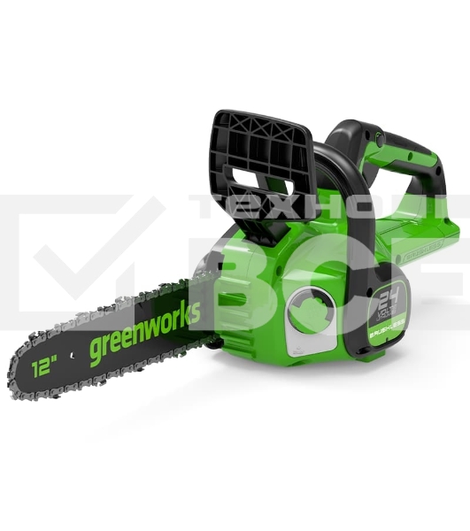 Цепная пила аккумуляторная GreenWorks GD24CS30K2, 24V, 30см, бесщеточная, c АКБ 2 Ач и ЗУ (2007007UA)
