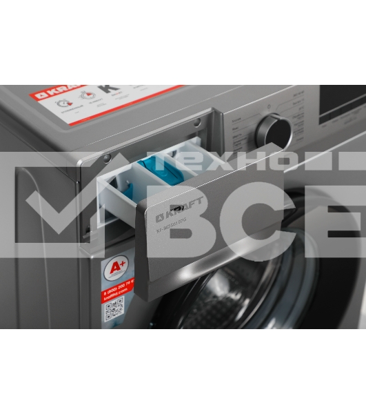 Стиральная машина Kraft KF-MDS6107G серый, загрузка фронтальная 6 кг, 1000 об/мин., класс: А+