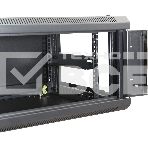 Шкаф телекоммуникационный настенный NEOMAX 6U (600х450), стеклянная дверь, замок-ключ (3 шт), разборный, цвет черный (1 коробка) NCB-WM6U-6045GK3-100-BK, фото2
