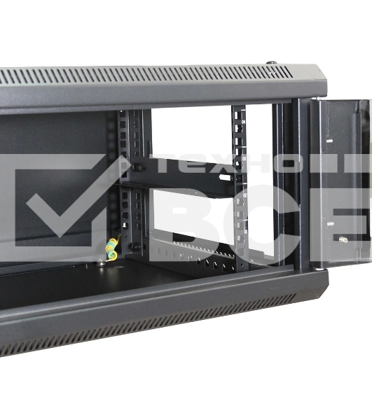 Шкаф телекоммуникационный настенный NEOMAX 6U (600х450), стеклянная дверь, замок-ключ (3 шт), разборный, цвет черный (1 коробка) NCB-WM6U-6045GK3-100-BK