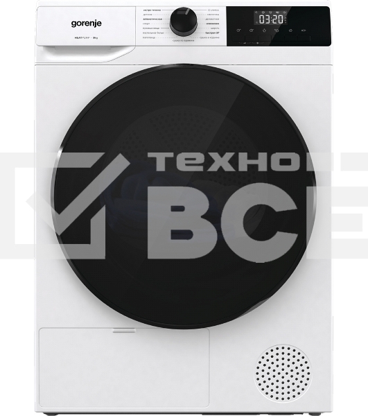 Сушильная машина Gorenje DHNA92/C белый, 9 кг, сушка - конденсационная, программ - 15, 59.5 x 84.5 x 67 см