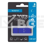 Флеш диск Maxvi MP2 8GB USB 2.0 blue, монолит с колпачком, ABS пластик + металл, фото3