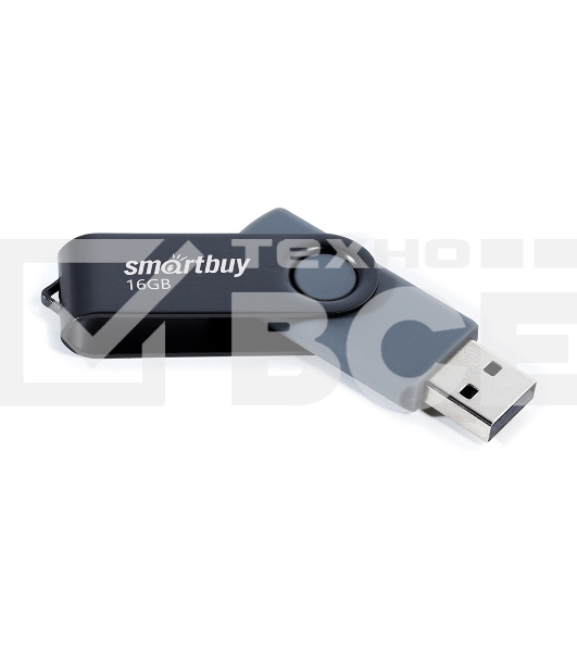 Флешка USB SmartbuyTwist Black (SB016Gb2TWK), 16Gb, USB 2.0, R/W 15/12, черный