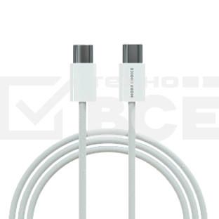 Кабель MORE CHOICE (4620202550385) K77a нейлон USB 3.0A PD 100W для Type-C Type-C 1 м белый