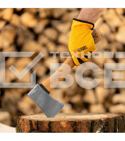 Топор кованый Denzel 680 г, американский тип, буковая рукоятка, 360 мм, EFP