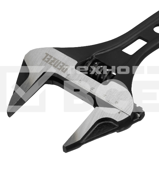 Ключ разводной Denzel 185 мм, CrV, кованый, укороченная рукоятка