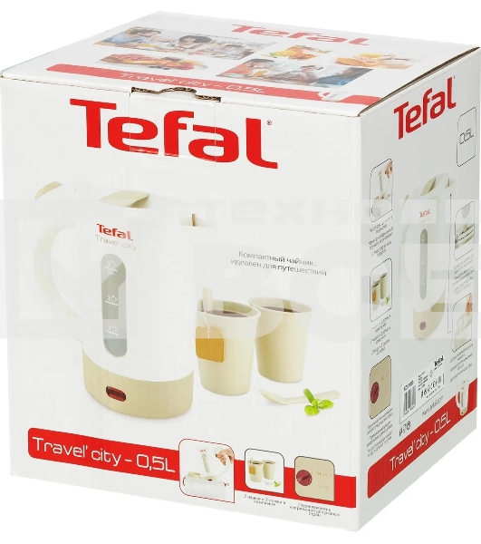 Чайник электрический Tefal KO120130 0.5л. 650Вт белый/бежевый(корпус: пластик)