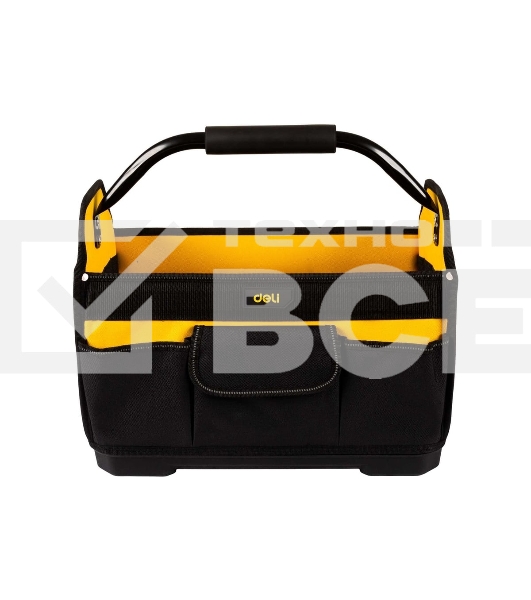 Сумка для инструментов каркасная с жестким пластиковым дном Deli DL586111 7 карманов, без плечевого ремня, ткань Оксфорд 600D