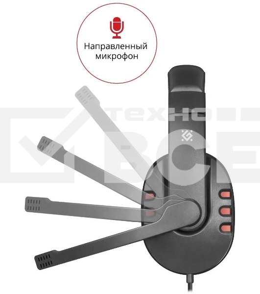 Гарнитура проводная Defender Warhead G-160 черный, кабель 2,5 м