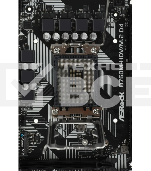 Материнская плата ASRock B760M-HDV/M.2 D4, LGA 1700, Intel B760, 2xDDR4, 4xSATA, 2xM.2, 1xPCIe 4.0 x16, 2xPCIe x1, 1xDP, 1xHDMI, 1xVGA, 1x 1Gb LAN, 2xUSB-A 3.2 Gen 1, 3xUSB 2.0, 3x3.5 мм, 7.1, mATX