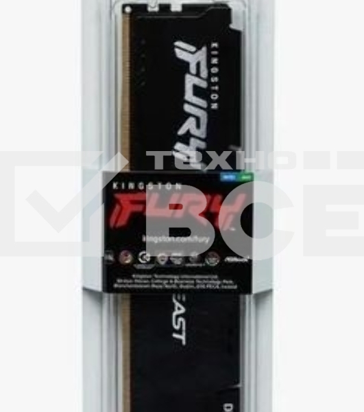 Оперативная память Kingston Fury Beast Black, DDR5, 64GB (1x64GB), 5600 MHz, CL36, с радиатором, чёрный