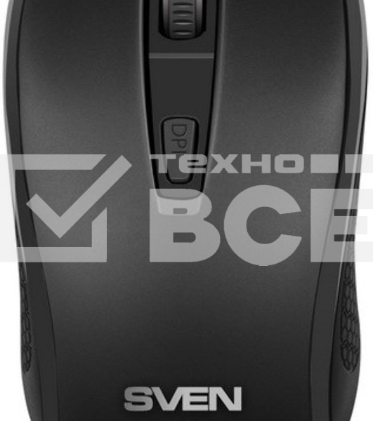 Мышь беспроводная SVEN RX-220W черный, 1600 dpi, радиоканал, USB, кнопки - 4