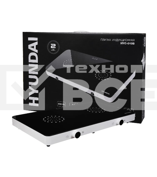 Плита настольная электрическая Hyundai HYC-0108 белый стеклокерамика (настольная)
