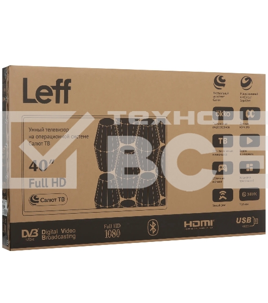 Телевизор LEFF 40' 40F691T белый DLED FHD 60Hz Салют
