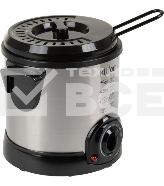 Фритюрница Kitfort КТ-2009 1000Вт серебристый/черный