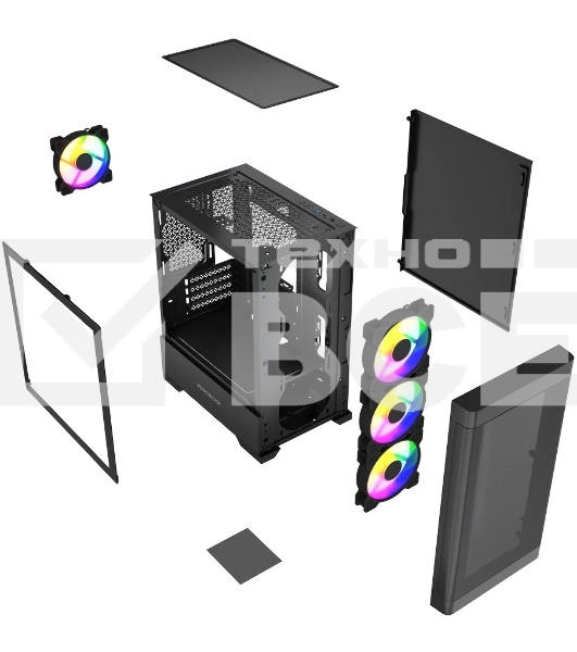 Корпус PowerCase Mistral Micro A13B, Micro-Tower, чёрный