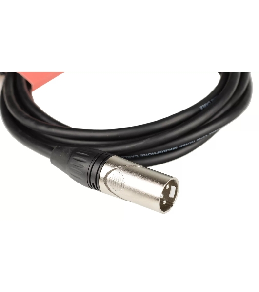 Кабель микрофонный FORCE FMC-05/3XLR (M) - XLR (F), высококачественный балансный, малошумящий с проводниками из безкислородной меди OFC, диаметр 6 мм, профессиональные металлические разъемы, длина 3 м, цвет черный
