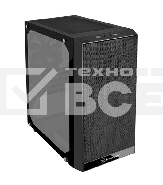 Компьютерный корпус Silverstone SST-PS15B-PRO Precision Mini Tower Micro ATX Computer Case, tempered glass, 2x 120мм ARGb, 1x ARGb Controller, black