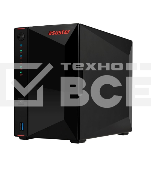 Сетевой накопитель ASUSTOR AS5402T 2-Bay NAS/Media player/Intel Celeron N5105 2.0GHz up to 2.9GHz, 4GB SO-DIMM DDR4, noHDD(HDD,SSD),/2x 2,5Gb (LAN)/3xUSB3.2,HDMI; 90IX01R1-BW3S20