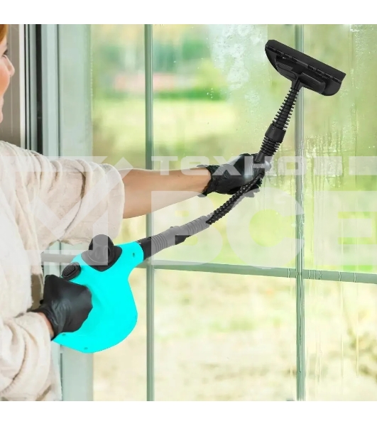 Пароочиститель ручной Kitfort КТ-9138-2 1050Вт черный/зеленый