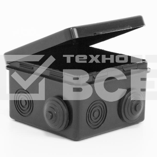Коробка распределительная ОП 80х80х50мм 7 каб. вводов IP54 черный TOKOV ELECTRIC TKE-KR-80-80-50-C05