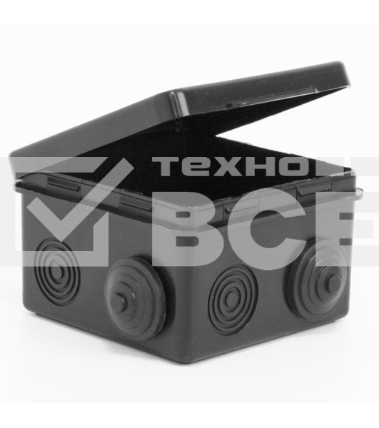 Коробка распределительная ОП 80х80х50мм 7 каб. вводов IP54 черный TOKOV ELECTRIC TKE-KR-80-80-50-C05