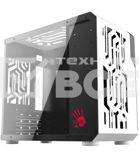 Компьютерный корпус Bloody BD-CC110 белый без БП mATX 5x120mm 2xUSB3.0 audio