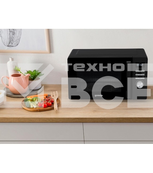 Микроволновая печь Gorenje MO23A3BH черный, 23 л, 800 Вт, переключатели - поворотный механизм/кнопки