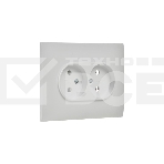 Розетка 2-м SKANDY 10А без заземл. без защ. шторок в сборе SK-R10W арктич. бел. IEK SK-R20-10-K01-F, фото3