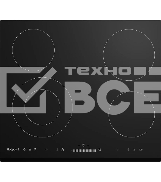 Электрическая варочная панель Hotpoint HR 6T2 B S, независимая, черный