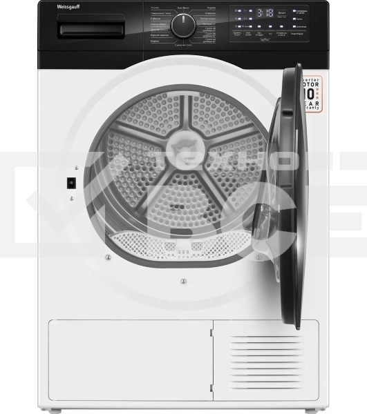 Сушильная машина Weissgauff WD 6110 B Heat Pump белый, 10 кг, сушка - тепловой насос, программ - 16, 60 x 85 x 62 см