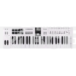 Клавиатура MIDI [231521] Arturia [KeyLab Essential 49 mk3 White] 49 клавиш, LCD дисплей, 9 энкодеров, 8 пэдов, 9 фейдеров, 12 кнопок управления, колеса высоты тона и модуляции, 1/4