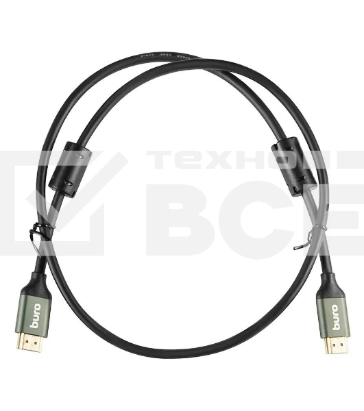 Кабель аудио-видео Buro HDMI (m)/HDMI (m) 1м. феррит.кольца Позолоченные контакты черный (BHP-HDMI-2.1-1G)