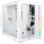 Компьютерный корпус Ginzzu V560 RGb подсветка, закаленное стекло 1хUSB 3.0,1хUSB 2.0, AU белый ATX, фото 1