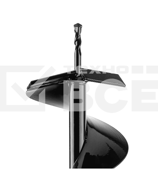 Шнек для грунта Denzel E-150, диаметр 15 0мм, длина 80 0мм, соединение 20 мм, несъемный нож