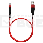 Кабель Maxvi MC-05M red USB-A - microUSB, 2A ток макс. нагрузки 2А, макс. напряжение 5V; стандарт USB 2.0; длина 1м, оплетка TPU, металлические корпуса разъемов, цвет красный, фото 1