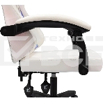 Кресло игровое Knight Wolf RGb белый эко.кожа/сетка, крестов. пластик, фото3