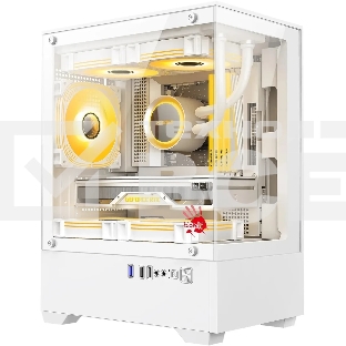 Компьютерный корпус Bloody CC-125 белый без БП mATX 5x120мм 2xUSB2.0 1xUSB3.0 audio bott PSU